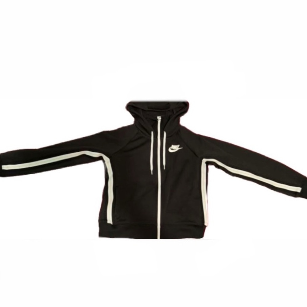 Women’s black Nike jacket. Size S. Zip up w hoodie.